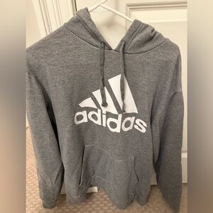 Adidas Men's Gray Hoodie with Logo